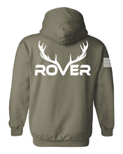 Load image into Gallery viewer, Rover Antlers Hoodie w/ Back Logo and American Flag Sleeve
