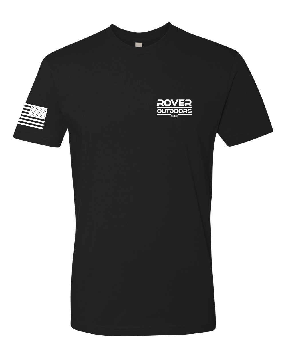 Rover Outdoors Co. Shirt w American Flag Sleeve Black